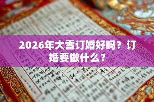 2026年大雪订婚好吗?订婚要做什么? 2026年大雪订婚好吗?订婚要做什么?