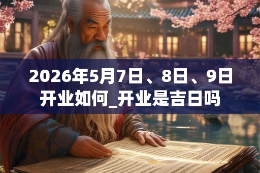 2026年5月7日、8日、9日开业如何_开业是吉日吗