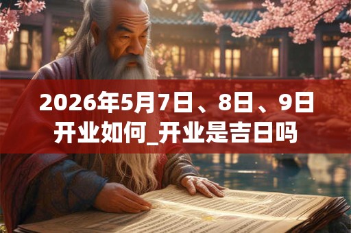 2026年5月7日、8日、9日开业如何_开业是吉日吗
