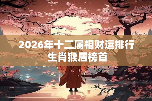 2026年十二属相财运排行 生肖猴居榜首