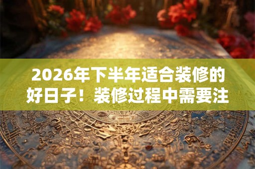 2026年下半年适合装修的好日子！装修过程中需要注意什么？