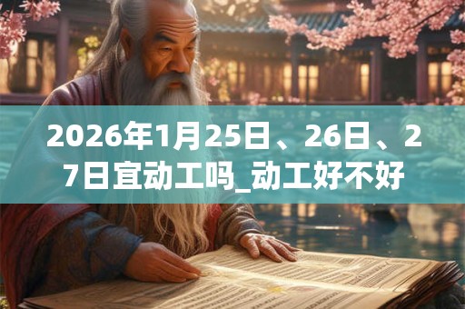 2026年1月25日、26日、27日宜动工吗_动工好不好 2026年1月25日、26日、27日宜动工吗_动工好不好