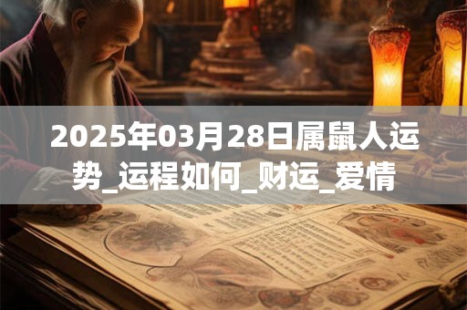 2025年03月28日属鼠人运势_运程如何_财运_爱情 2025年03月28日属鼠人运势_运程如何_财运_爱情
