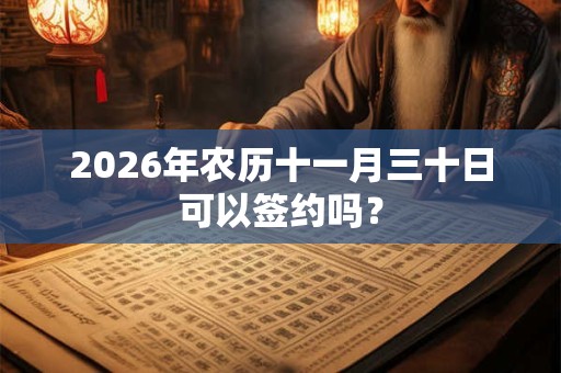 2026年农历十一月三十日可以签约吗？