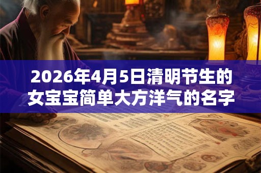 2026年4月5日清明节生的女宝宝简单大方洋气的名字