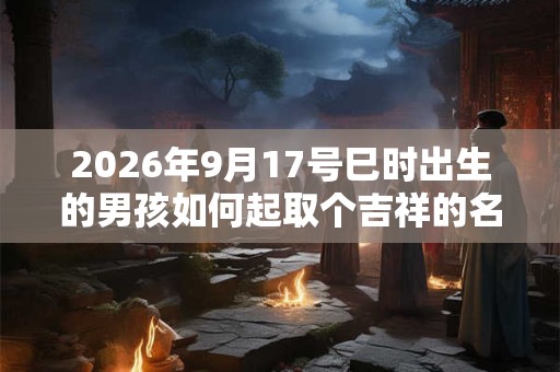 2026年9月17号巳时出生的男孩如何起取个吉祥的名字，五行属什么