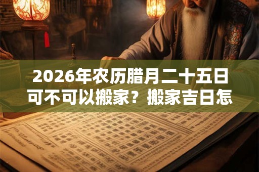 2026年农历腊月二十五日可不可以搬家？搬家吉日怎么查？