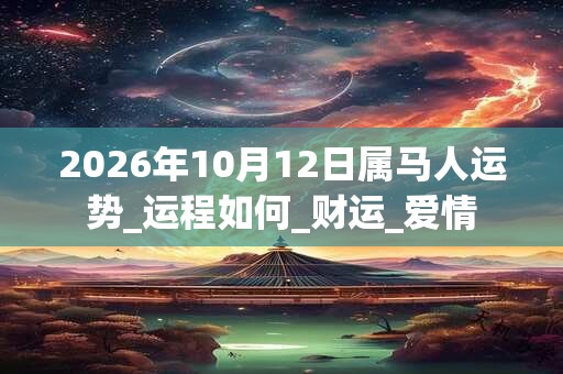 2026年10月12日属马人运势_运程如何_财运_爱情