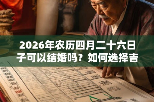 2026年农历四月二十六日子可以结婚吗？如何选择吉日？