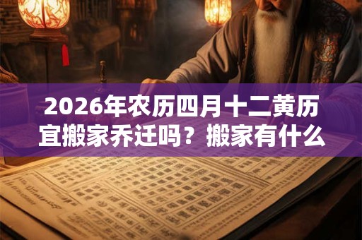 2026年农历四月十二黄历宜搬家乔迁吗？搬家有什么讲究？