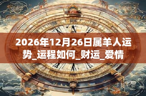2026年12月26日属羊人运势_运程如何_财运_爱情