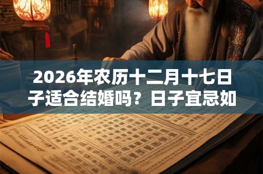 2026年农历十二月十七日子适合结婚吗？日子宜忌如何？