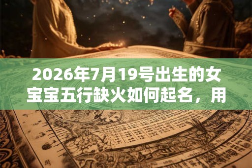 2026年7月19号出生的女宝宝五行缺火如何起名，用什么字好