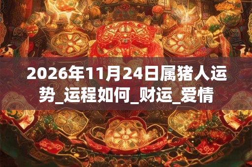 2026年11月24日属猪人运势_运程如何_财运_爱情