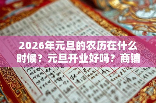 2026年元旦的农历在什么时候？元旦开业好吗？商铺位置有何禁忌？