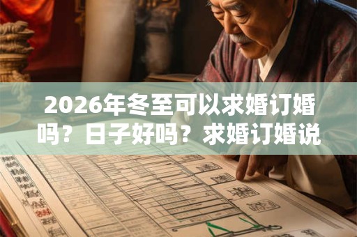 2026年冬至可以求婚订婚吗？日子好吗？求婚订婚说什么好？