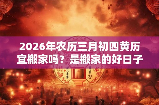 2026年农历三月初四黄历宜搬家吗?是搬家的好日子吗? 2026年农历三月初四黄历宜搬家吗?是搬家的好日子吗?
