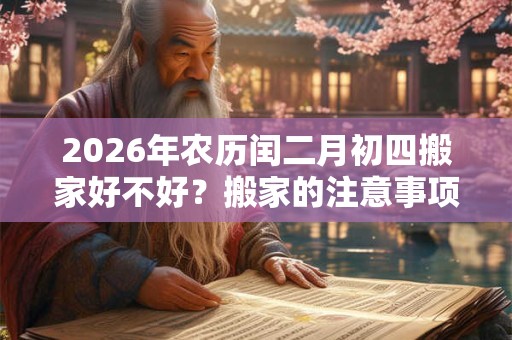2026年农历闰二月初四搬家好不好？搬家的注意事项和讲究