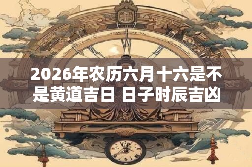 2026年农历六月十六是不是黄道吉日 日子时辰吉凶 2026年农历六月十六是不是黄道吉日 日子时辰吉凶