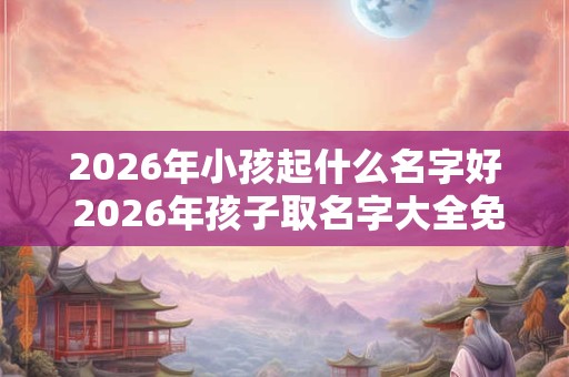 2026年小孩起什么名字好 2026年孩子取名字大全免费