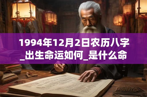 1994年12月2日农历八字_出生命运如何_是什么命