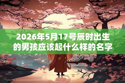 2026年5月17号辰时出生的男孩应该起什么样的名字