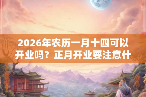 2026年农历一月十四可以开业吗？正月开业要注意什么？