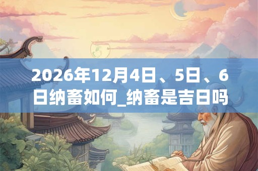 2026年12月4日、5日、6日纳畜如何_纳畜是吉日吗