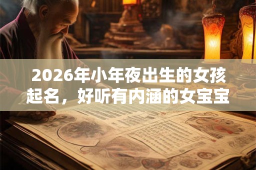 2026年小年夜出生的女孩起名，好听有内涵的女宝宝名字