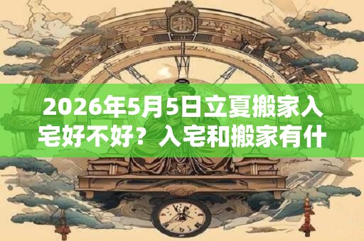 2026年5月5日立夏搬家入宅好不好?入宅和搬家有什么区别? 2026年5月5日立夏搬家入宅好不好?入宅和搬家有什么区别?