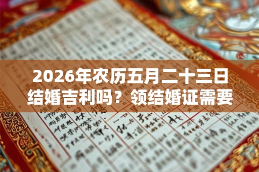 2026年农历五月二十三日结婚吉利吗?领结婚证需要做什么? 2026年农历五月二十三日结婚吉利吗?领结婚证需要做什么?