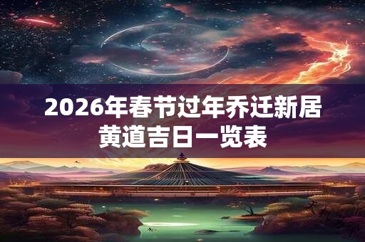 2026年春节过年乔迁新居黄道吉日一览表 2026年春节过年乔迁新居黄道吉日一览表