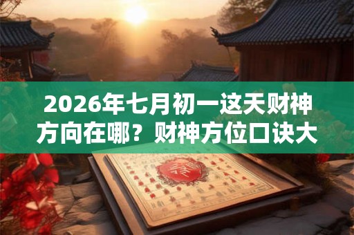 2026年七月初一这天财神方向在哪?财神方位口诀大全 2026年七月初一这天财神方向在哪?财神方位口诀大全