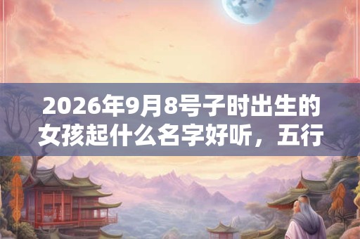 2026年9月8号子时出生的女孩起什么名字好听，五行属什么