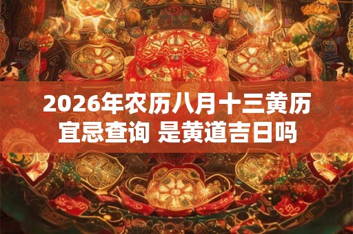 2026年农历八月十三黄历宜忌查询 是黄道吉日吗