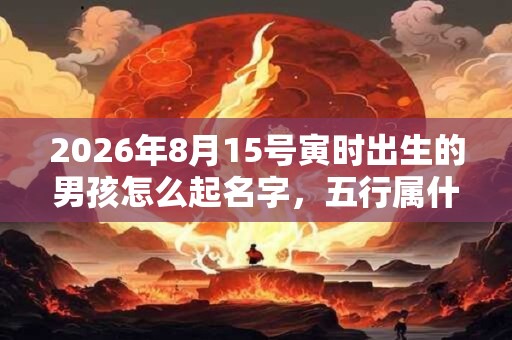 2026年8月15号寅时出生的男孩怎么起名字,五行属什么 2026年8月15号寅时出生的男孩怎么起名字,五行属什么