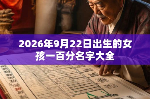 2026年9月22日出生的女孩一百分名字大全