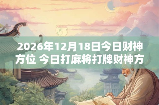 2026年12月18日今日财神方位 今日打麻将打牌财神方位