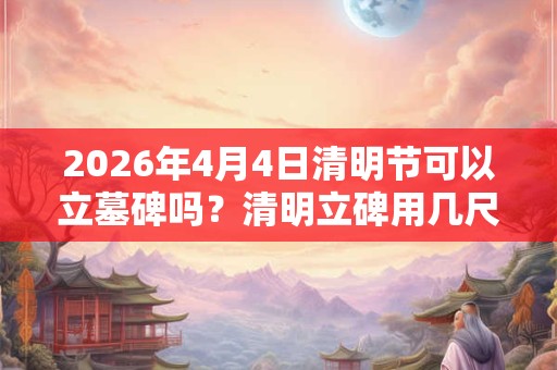 2026年4月4日清明节可以立墓碑吗？清明立碑用几尺红布？