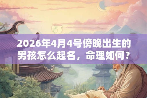 2026年4月4号傍晚出生的男孩怎么起名，命理如何？