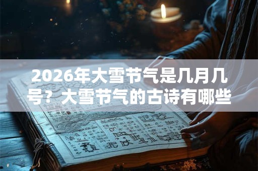 2026年大雪节气是几月几号？大雪节气的古诗有哪些？