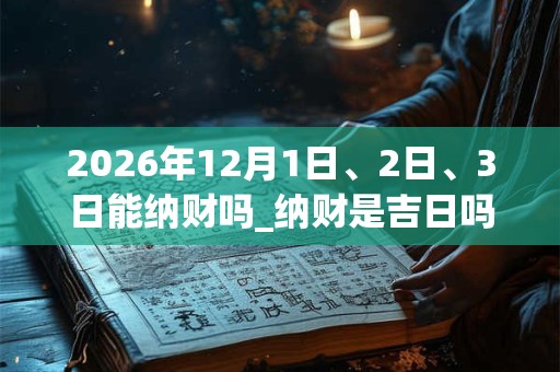 2026年12月1日、2日、3日能纳财吗_纳财是吉日吗