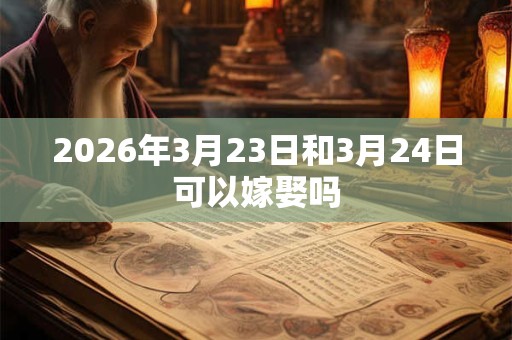 2026年3月23日和3月24日可以嫁娶吗