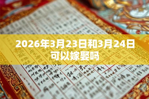 2026年3月23日和3月24日可以嫁娶吗
