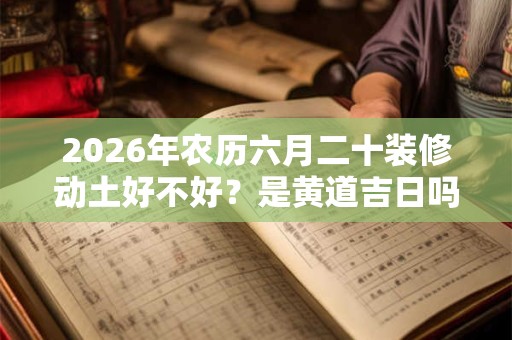 2026年农历六月二十装修动土好不好？是黄道吉日吗？