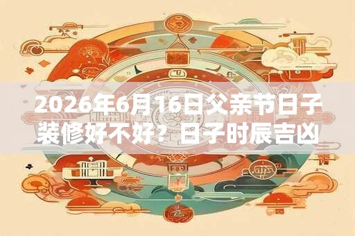 2026年6月16日父亲节日子装修好不好？日子时辰吉凶如何？