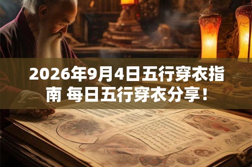 2026年9月4日五行穿衣指南 每日五行穿衣分享！