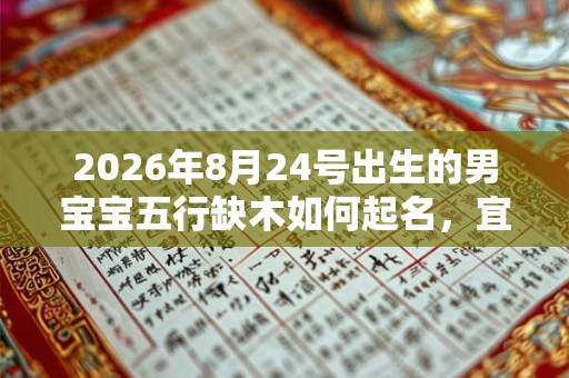 2026年8月24号出生的男宝宝五行缺木如何起名，宜用什么字
