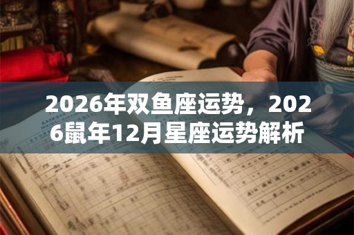 2026年双鱼座运势，2026鼠年12月星座运势解析