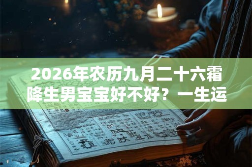 2026年农历九月二十六霜降生男宝宝好不好？一生运势如何？